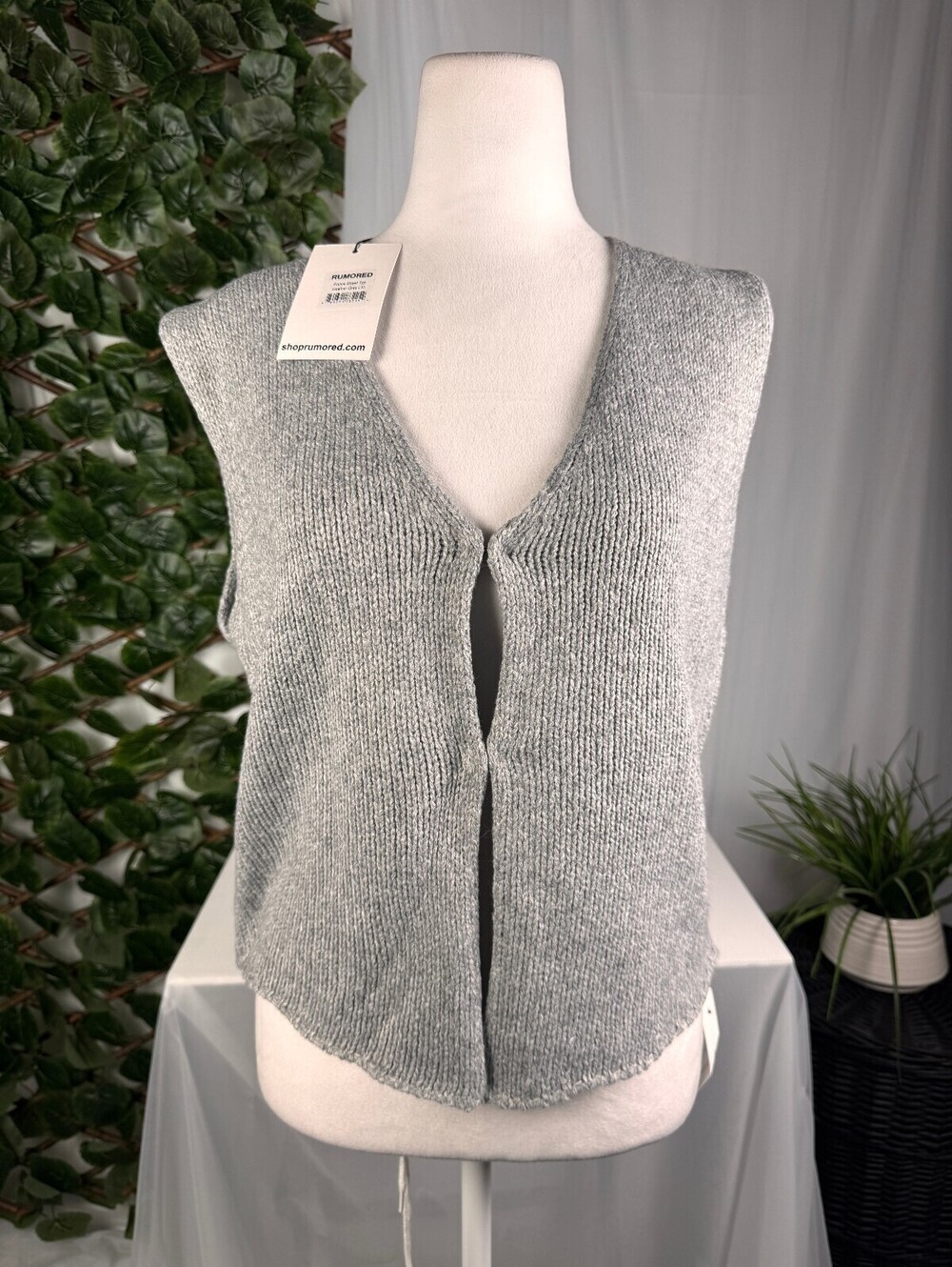 NWT EVOLVE RUMORED Heather gray Prince Street top Size XL Y2K Knit retail $98